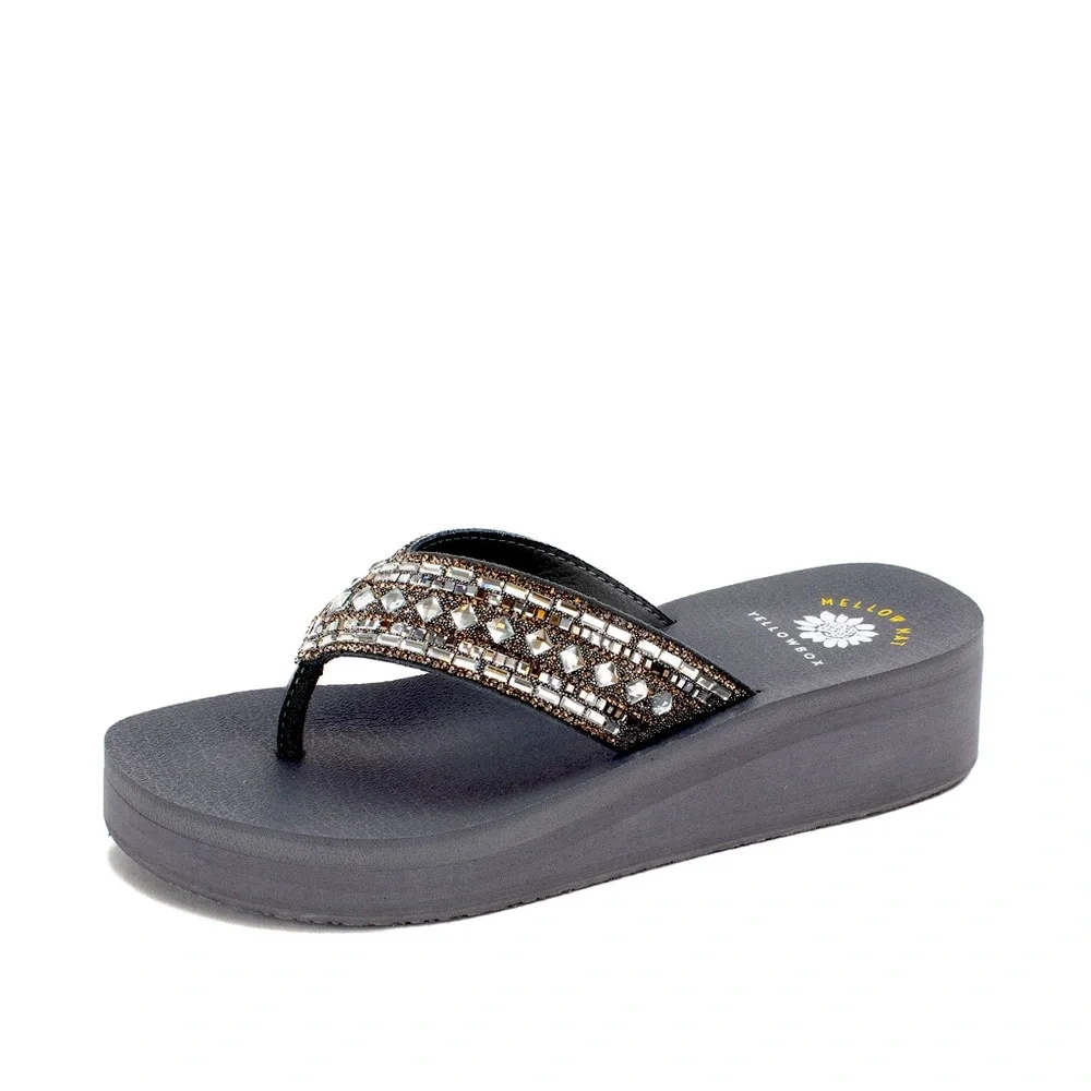 Yellow box flip flops PAREL color gray medium width - Picture 1 of 5